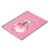 Carnet Charme de cheval en flacon de parfum rose Pretty (Côté gauche)