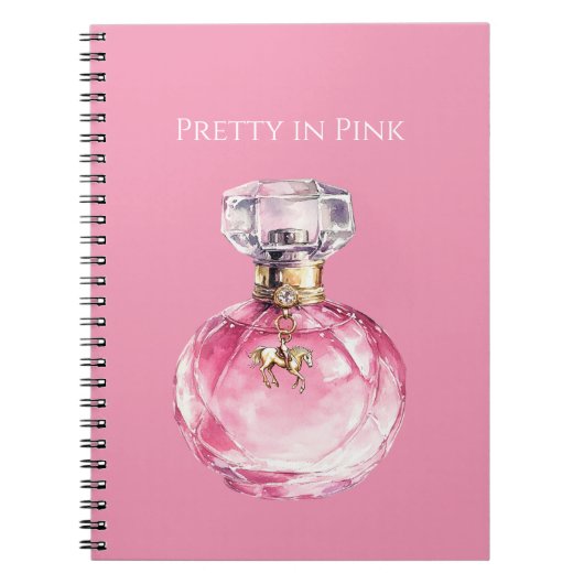 Carnet Charme de cheval en flacon de parfum rose Pretty (Devant)