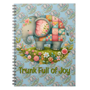 Carnet Charme de Prairie Florale à l'Éléphant Patchwork