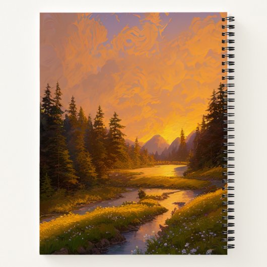 Carnet Charme du coucher de soleil d'or (Dos)