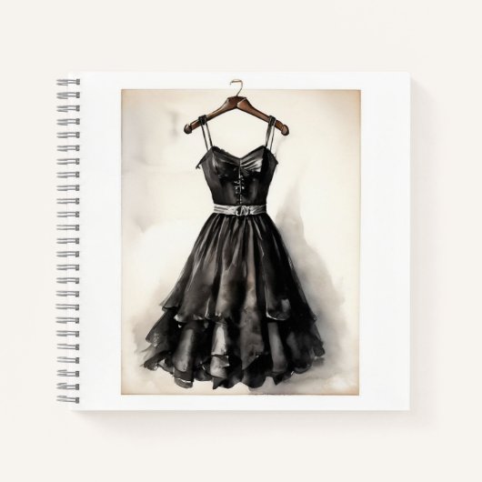Carnet Charme gothique : petite robe noire (LBD) blanche (Devant)