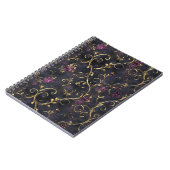 Carnet Charme Vintage Fleur Or (Côté gauche)