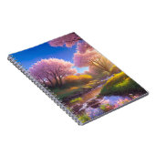 Carnet Charmes des Sakura Trees par le ruisseau gracieux (Côté Droit)
