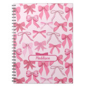 Carnet Charming Pink Bow Pattern (Devant)