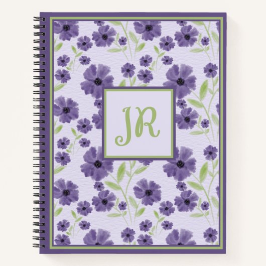 Carnet Charming Purple Green Florogram Imprimer (Devant)