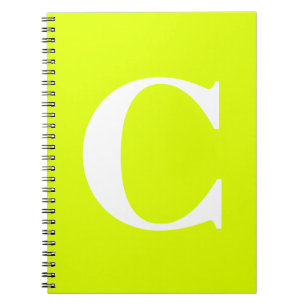 Carnet Chartreuse Fluorante Yellow Neon Nom Monogramme