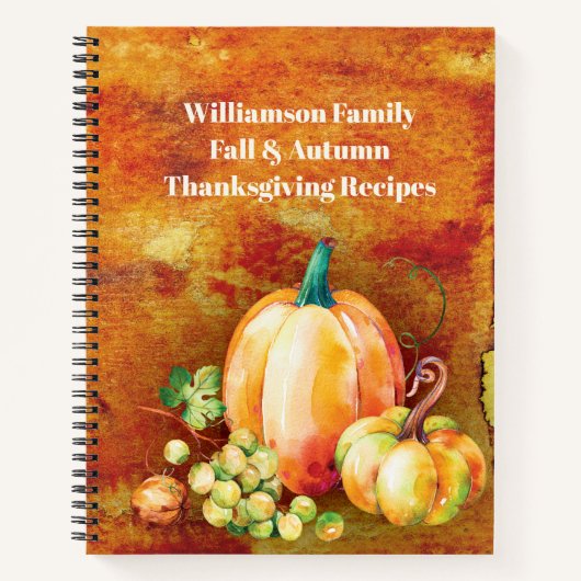 Carnet Chasse d'automne Famille Citrouille Thanksgiving R (Devant)