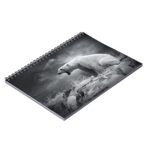 Carnet Chasseur blanc d'ours blanc sur la glace dans