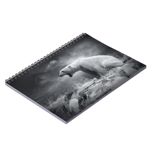 Carnet Chasseur blanc d'ours blanc sur la glace dans (Côté gauche)