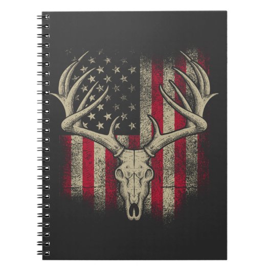 Carnet Chasseur de crâne Drapeau américain Chasse de cerf (Devant)
