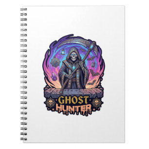 Carnet Chasseur de fantômes Faucheur Squelette Faux Fl Pu