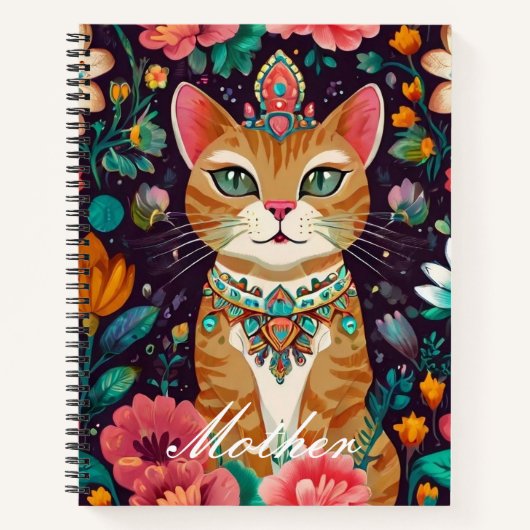Carnet Chat à bijoux couronné (Devant)