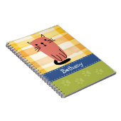 Carnet Chat à Doodle, Chèque Jaune, Empreintes de pattes, (Côté Droit)