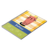 Carnet Chat à Doodle, Chèque Jaune, Empreintes de pattes, (Côté gauche)