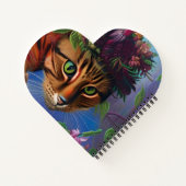 Carnet chat à fleurs art casquette (Dos)