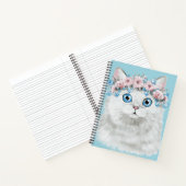 Carnet Chat à fleurs blanc sucré (Intérieur)