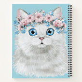 Carnet Chat à fleurs blanc sucré (Dos)