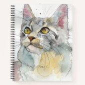 Carnet Chat à l'aquarelle (Devant)
