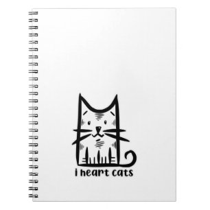 Carnet Chat à moustaches, j'adore les chats