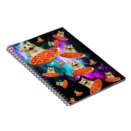 Carnet Chat à pizza de l'espace amusant (Côté Droit)