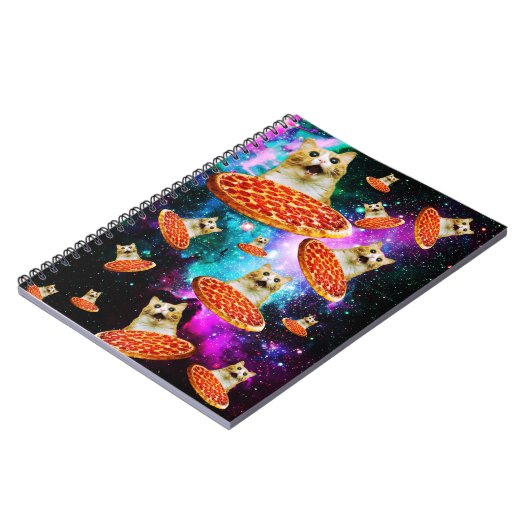 Carnet Chat à pizza de l'espace amusant (Côté gauche)