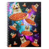 Carnet Chat à pizza de l'espace amusant (Devant)