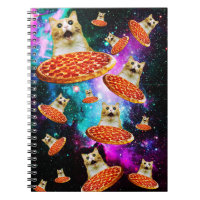 Chat à pizza de l'espace amusant