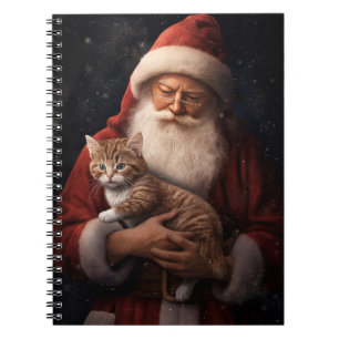 Carnet Chat abyssinien avec Noël Festif du Père Noël