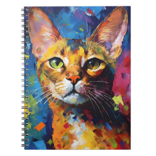 Carnet Chat abyssinien coloré