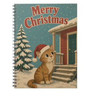 Carnet Chat Animal Noël Porche Avant