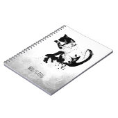 Carnet Chat aquarelle, Chat noir, Minimal, Noir & Blanc (Côté gauche)