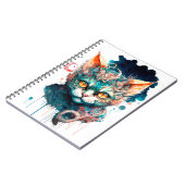 Carnet Chat aquarelle en style steampunk (Côté gauche)