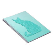 Carnet Chat Arabesque - tons turquoise (Côté Droit)