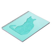 Carnet Chat Arabesque - tons turquoise (Côté gauche)