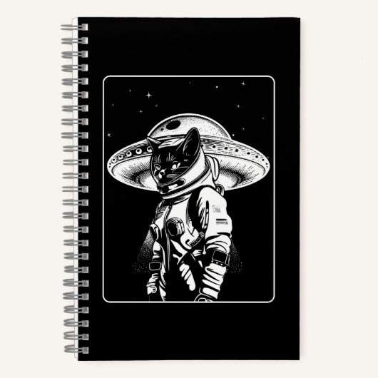 Carnet Chat Astronaute Alien UFO Science-fiction (Recto)