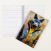 Carnet Chat au charbon de bois dans une veste (À l'intérieur)