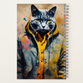 Carnet Chat au charbon de bois dans une veste (Verso)