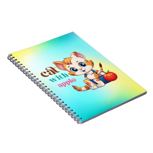 Carnet Chat Avec Apple-85242 (Côté Droit)