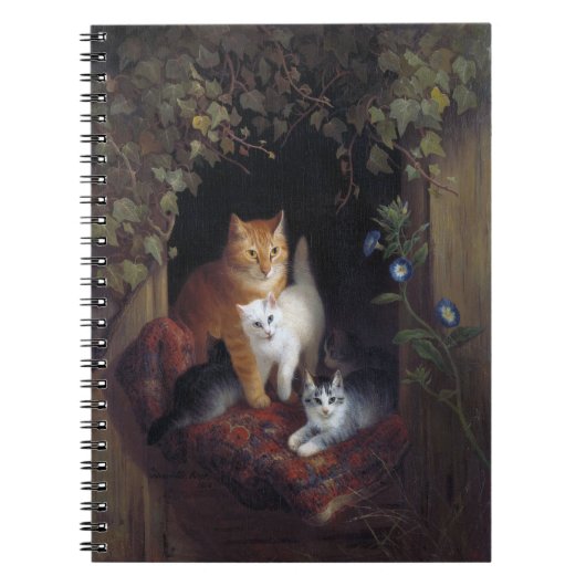 Carnet Chat avec chatons Henriette Knip 1844 (Devant)