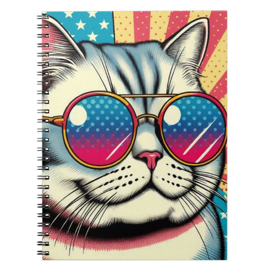 Carnet Chat avec des lunettes (Devant)