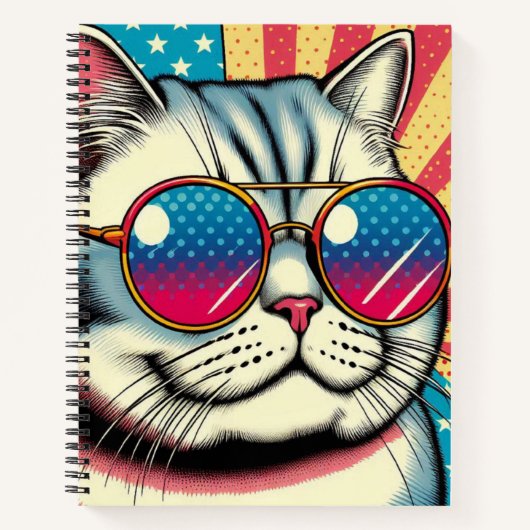 Carnet Chat avec des lunettes (Devant)
