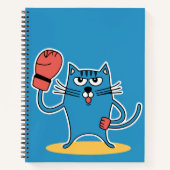 Carnet Chat avec gants de boxe (Devant)