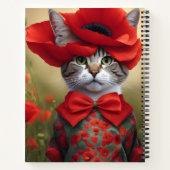 Carnet Chat avec une robe faite de coquelicot (Dos)