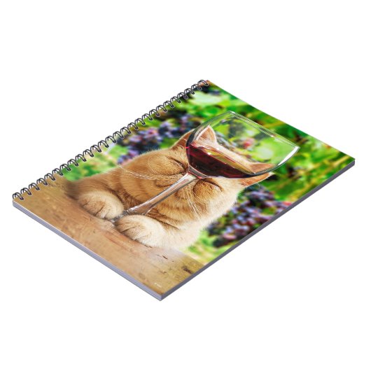 Carnet Chat avec verre de vin (Côté gauche)