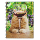 Carnet Chat avec verre de vin (Devant)