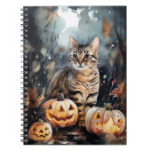 Carnet Chat Bengale D'Halloween Avec Peur Citrouille (Devant)