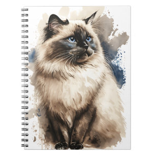 CARNET CHAT BIRMAN DE JOLIE COULEUR D'EAU