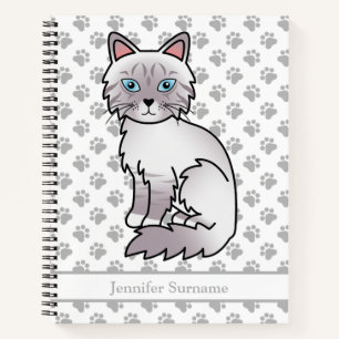 Carnet Chat Birman/ Ragdoll Tabby au point lilas & Texte