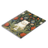 Carnet Chat blanc Art nouveau dans le jardin (Côté gauche)