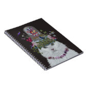 Carnet Chat blanc avec cloche papillon (Côté Droit)